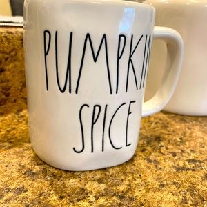 Rae Dunn PUMPKIN SPICE Orange Double Sided Mug HYF